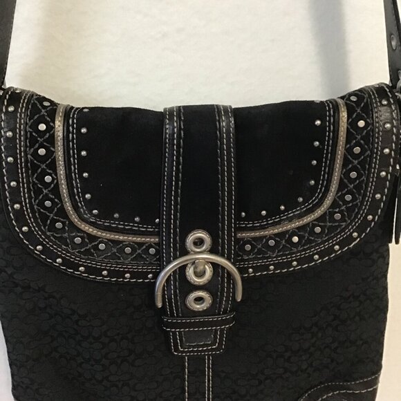 Coach Soho Signature Black Crossbody Shoulder Bag - Picture 5 of 15